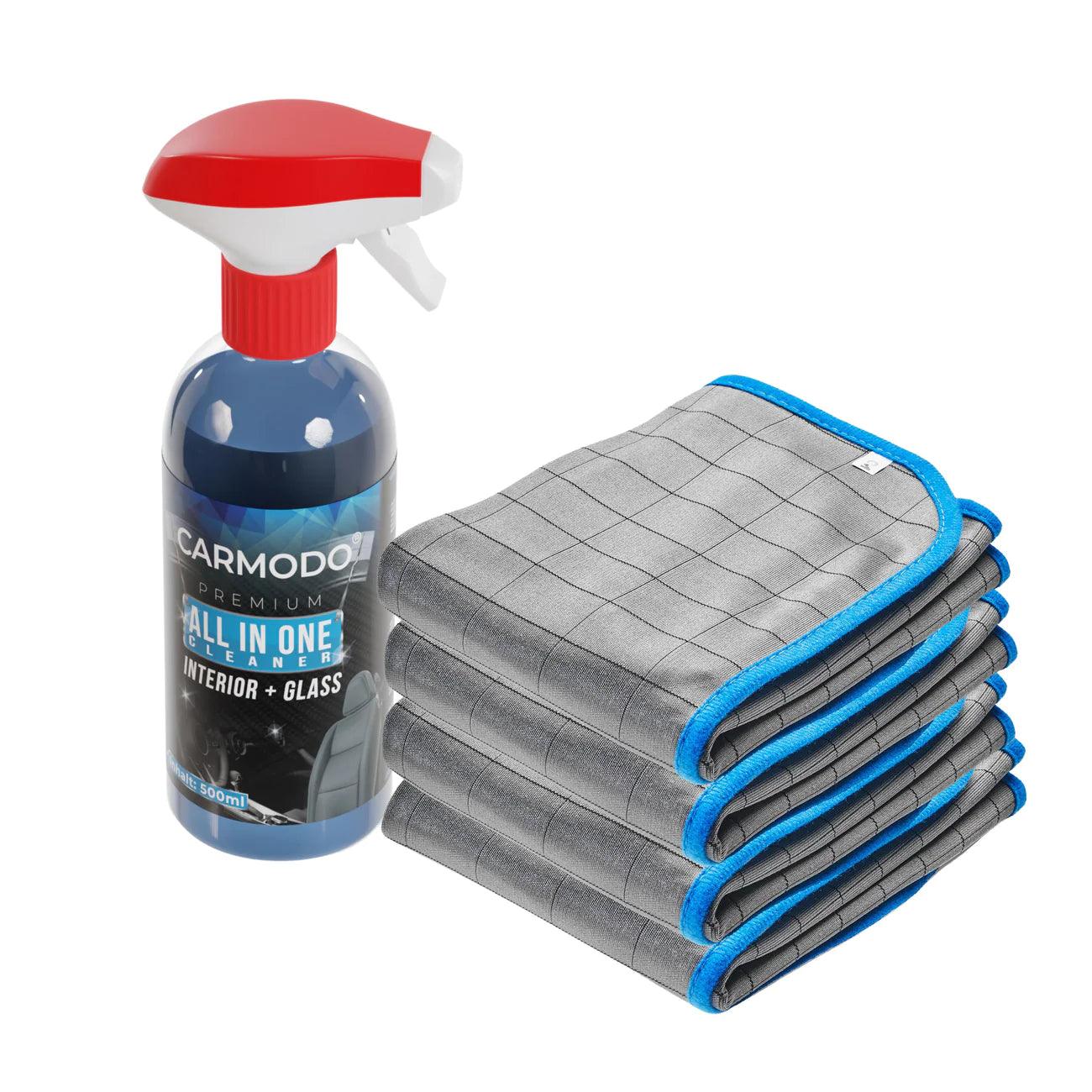 CARMODO® All IN ONE Cleaner + Fenstertuch mit Carbonfaser - Plexiclick®