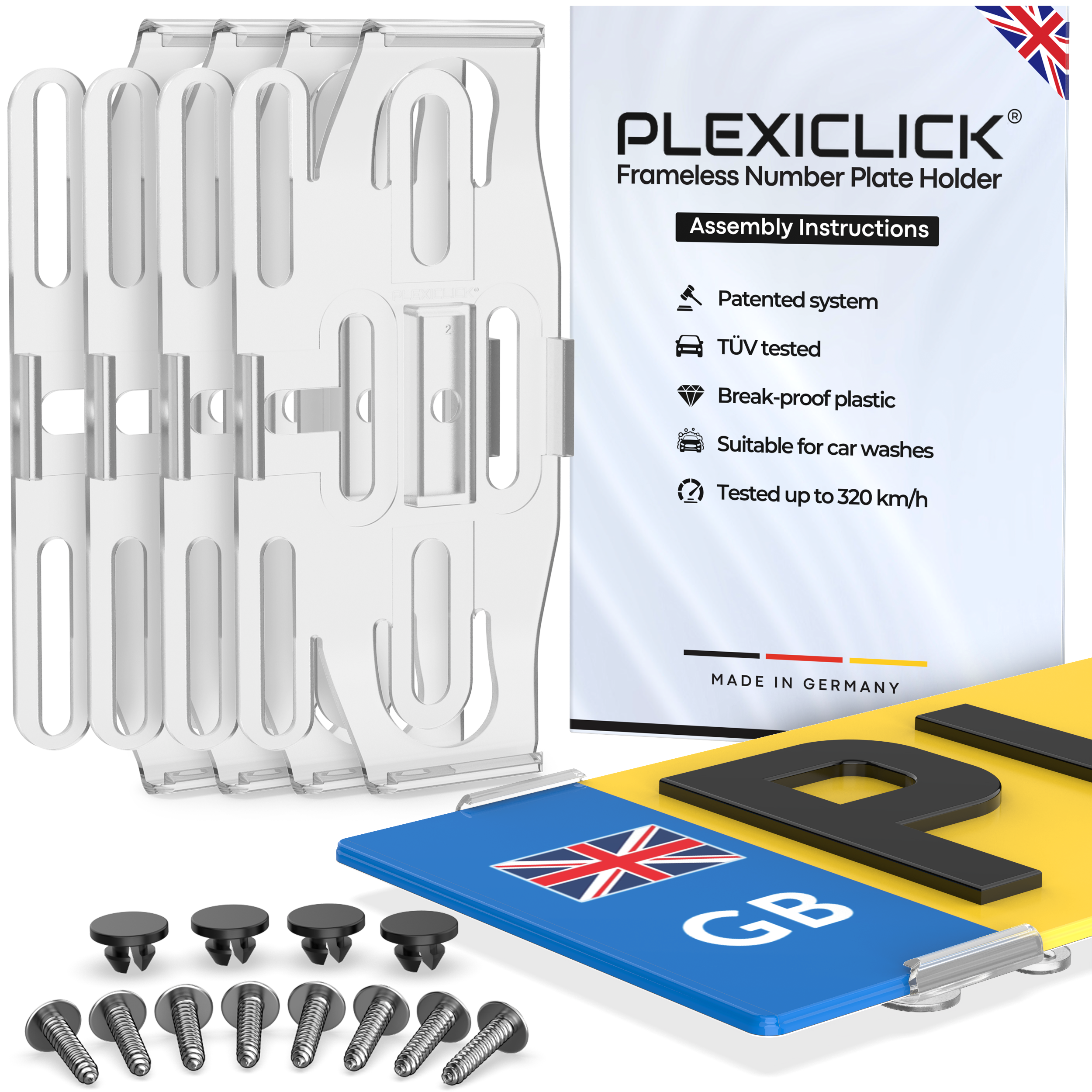Kennzeichenhalter PLEXICLICK® UK