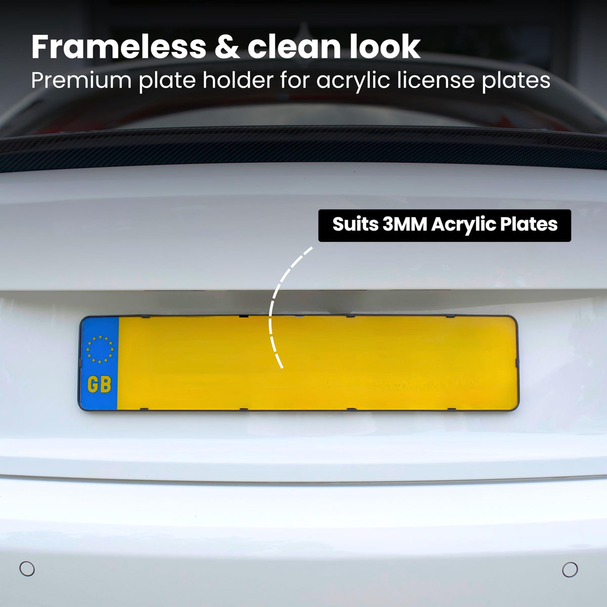 PLEXICLICK®PRO frameless number plate holder in black – image 2